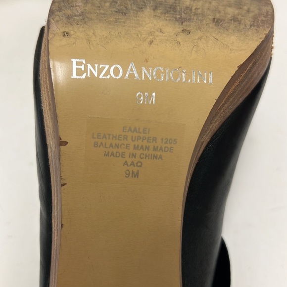 Enzo Angiolini Eaalei Open Toe Leather Sling Back Heels - Picture 8 of 8